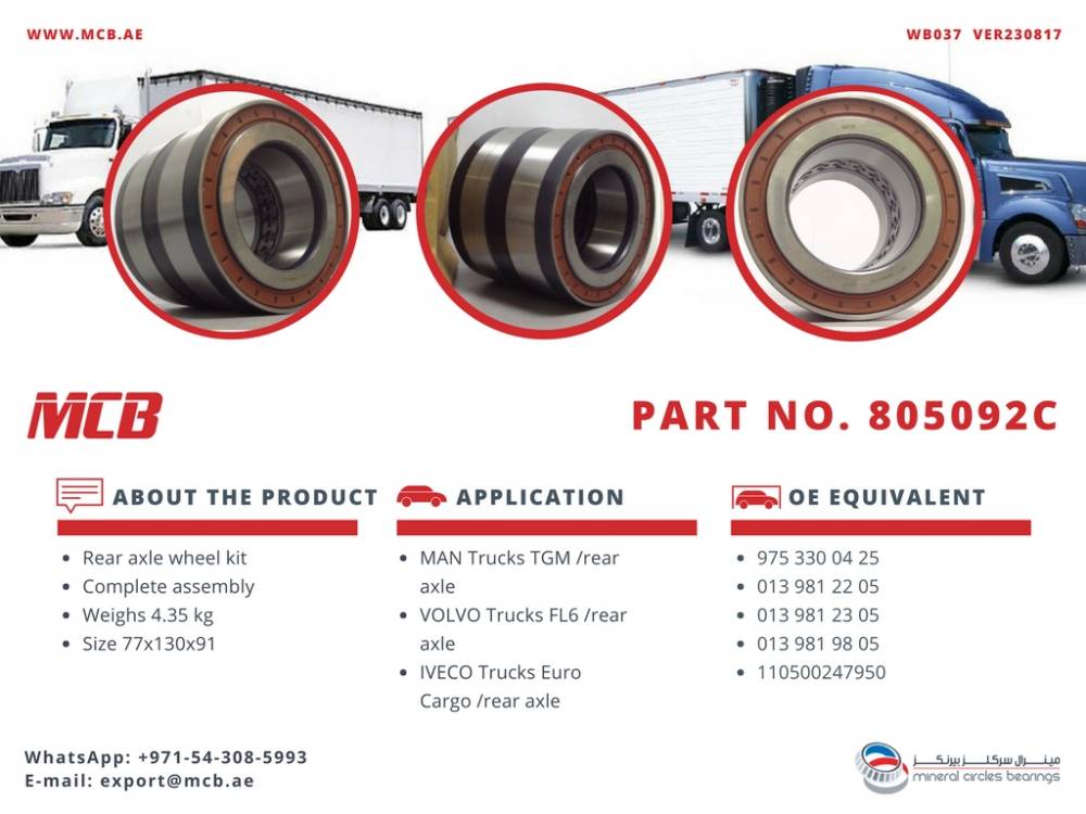 Easy Resource To MCB’s Truck Wheel Bearing Applications