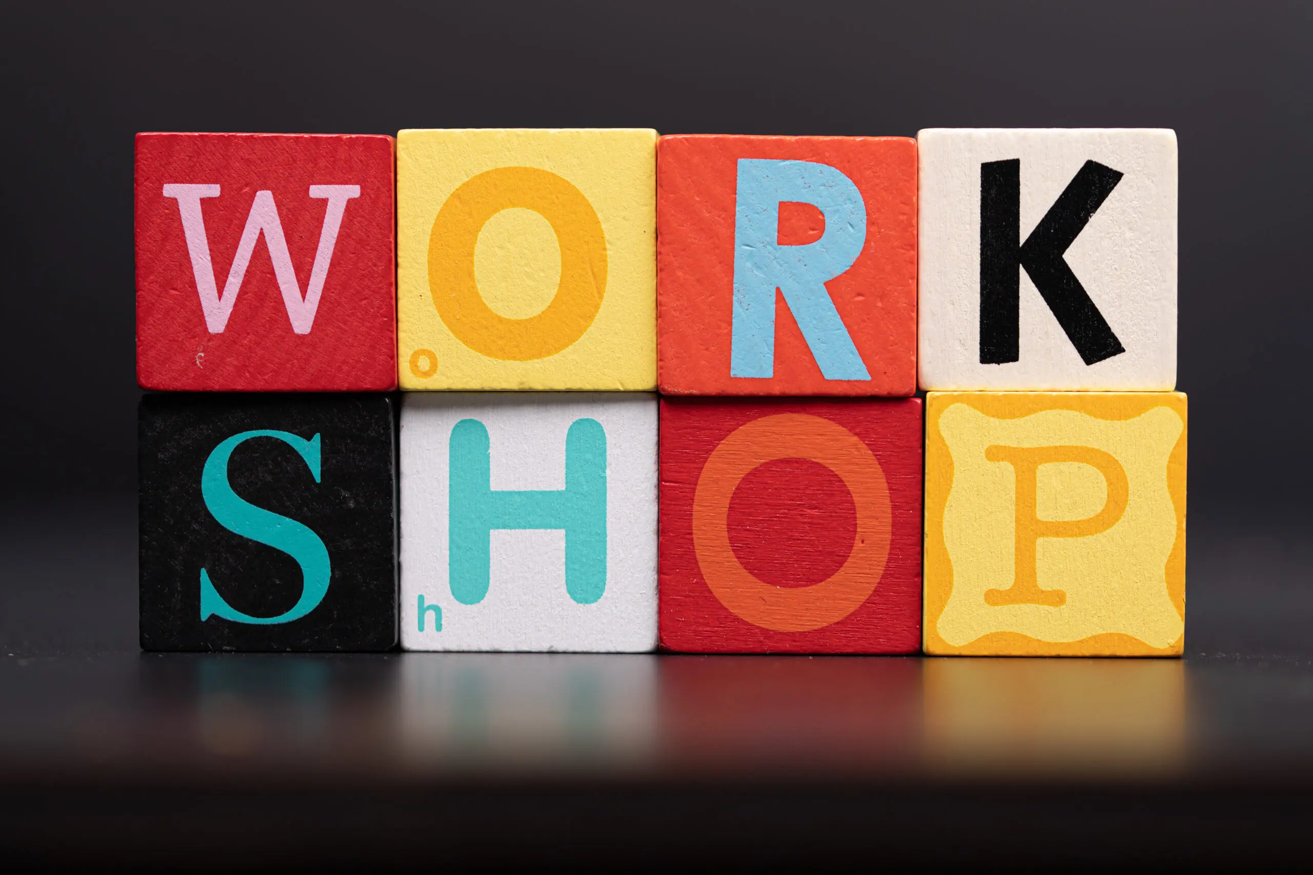 Webinar workshop concept word with cubes